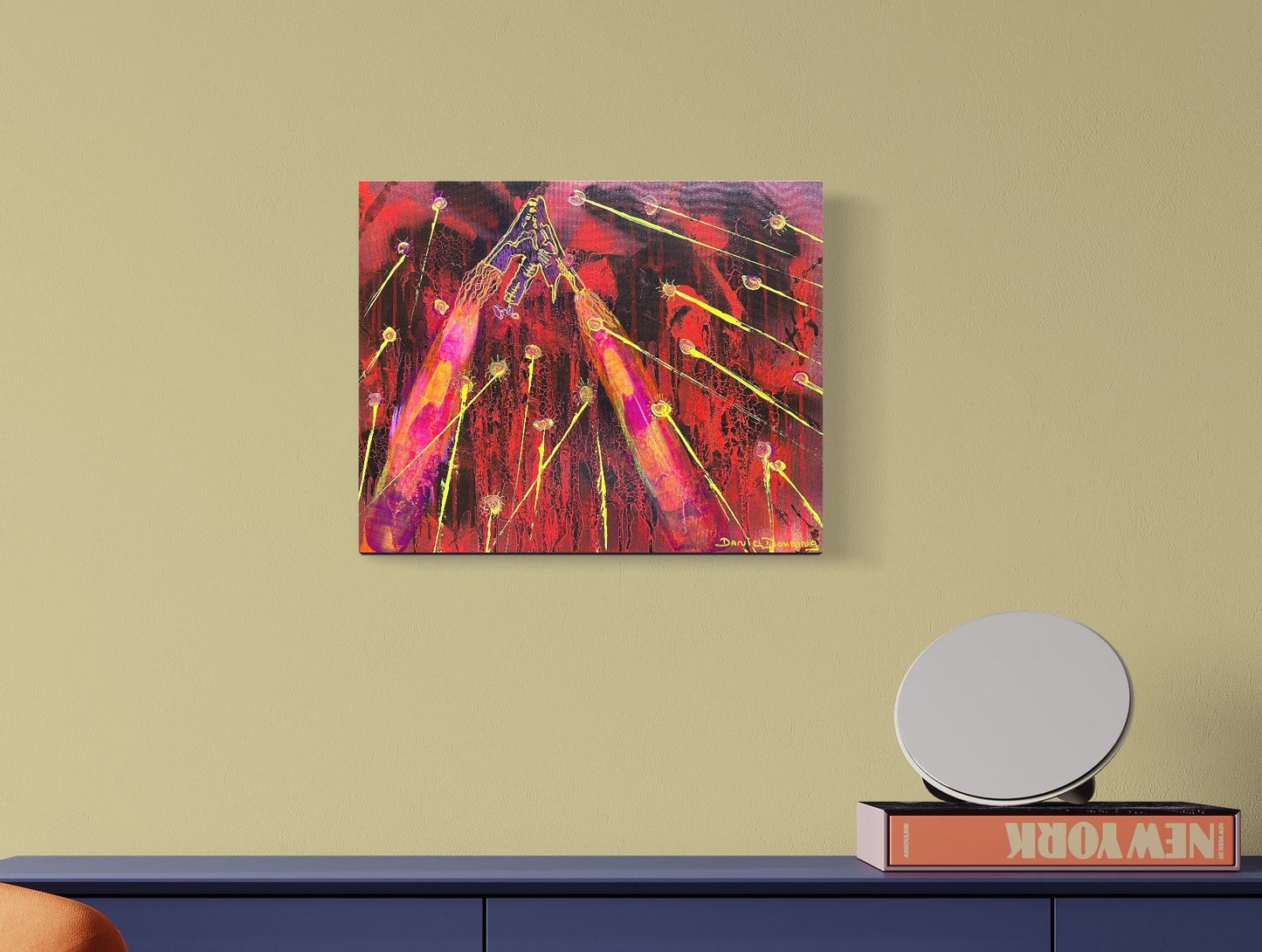 "LECTROID FROM PLANET 10 - MIDNIGHT ATTACK" ~ 16" X 20"