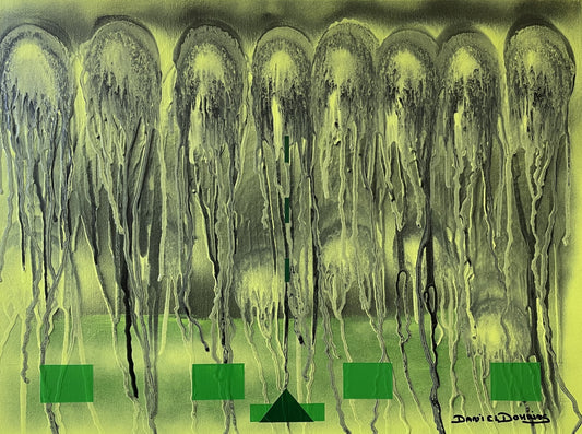 "SPACE INVADING JELLYFISH" - 18" X 24"